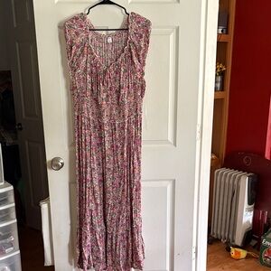 Old Navy Pink Floral Maxi Dress